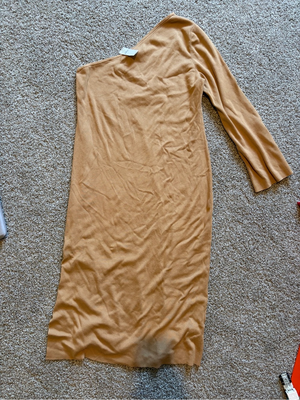 Banana Republic One-Shoulder Knit Dress - Camel/Tan